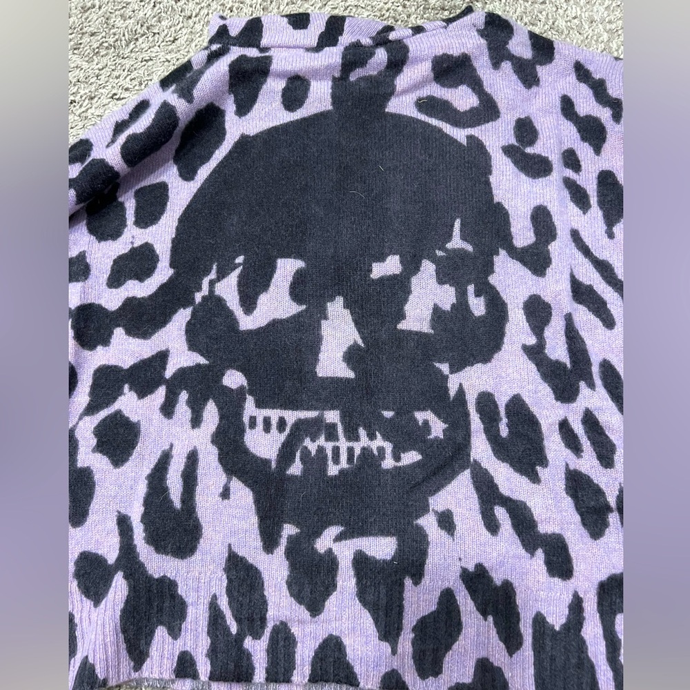 NWOT Skull Cashmere Sweater with Hood